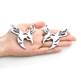 CARRUN 2Pc Super Bee Emblem Body Fender Rear Side Badge Hollow Badge Replacement for Dodge (Silver)