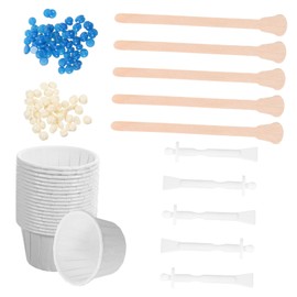 NOLITOY Efficient Nose Hair Removal Kit Hard Wax Beads Set for Face Skin with Sticks Cups