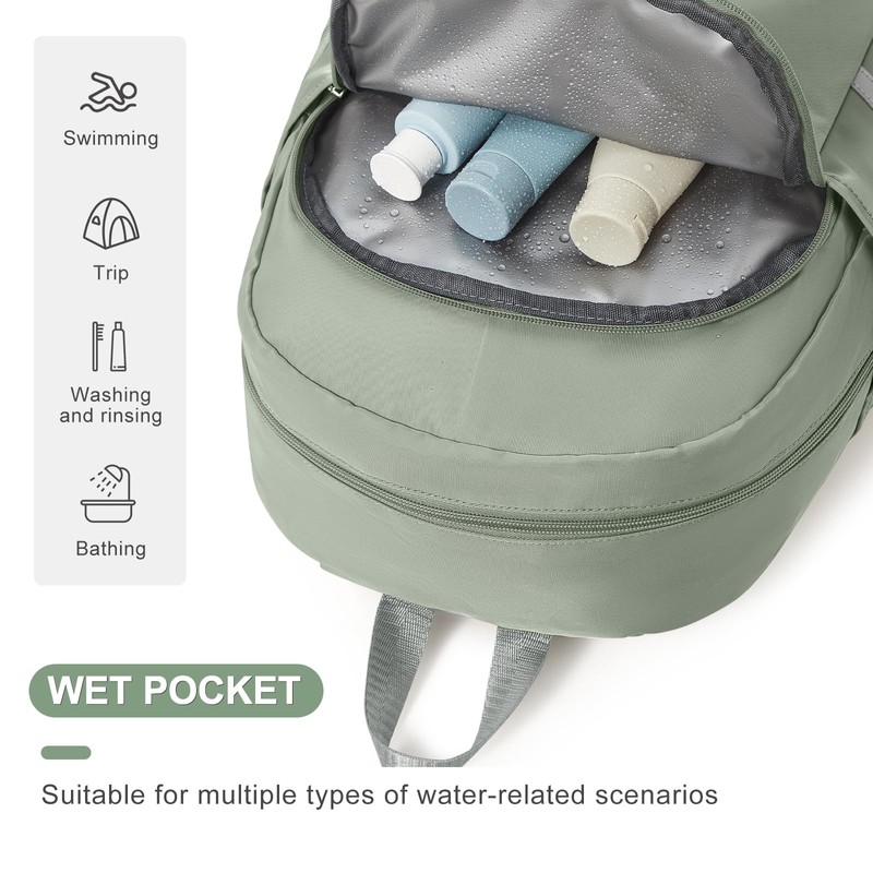 coofay Gym Backpack For Women Waterproof Backpack With Shoe Compartment