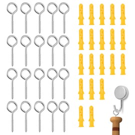 20pcs Stainless Steel Eye Screws for Garden, Vine, Outdoor DIY Projects – Heavy Duty Eyelet Screws for Hanging, Supports Garden Wire, Home Use, and Outdoor Decor