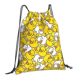 Dujiea Drawstring Backpack, Yellow Cartoon Duck Gym Bag Sackpack Cinch Sports Backpack For Men Women Shopping Yoga Swimming Traveling