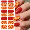 Fall Yellow Nails Wrap Stickers Maple Leaf Nail Polish Stickers