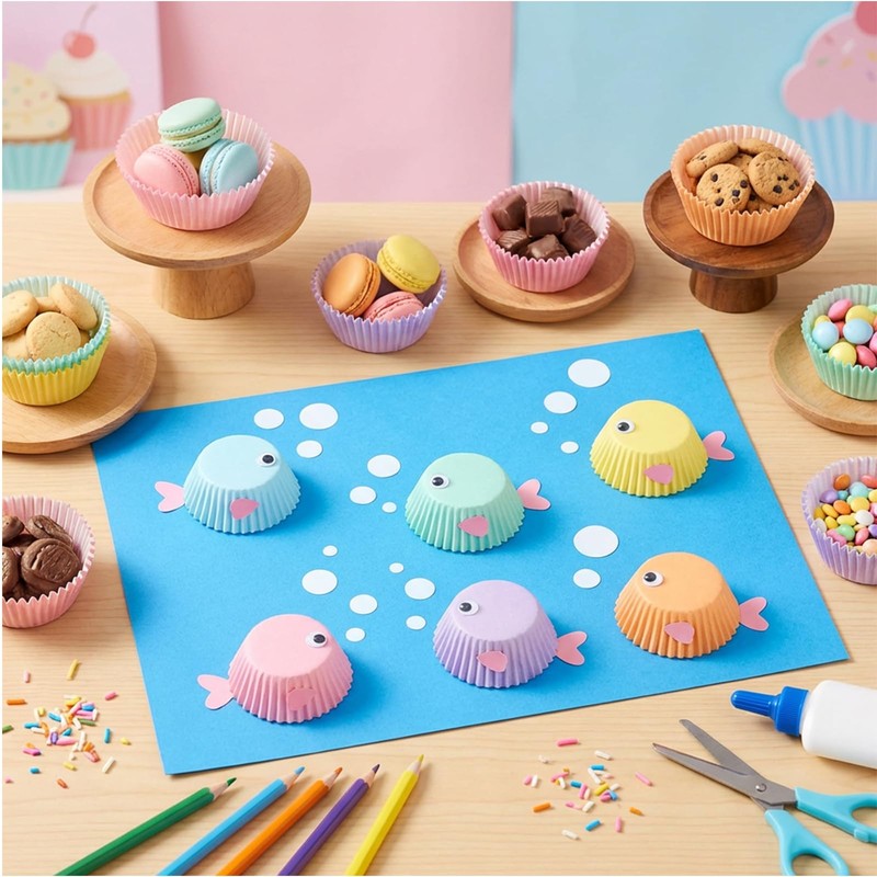 600 Pcs Mini Cupcake Liners for Baking 1Inch Colorful Cupcake