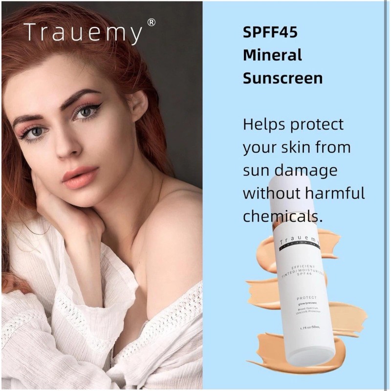 Trauemy Hydrating Anti Aging Tinted Skin Care-Face Moisturizer Matte SPF
