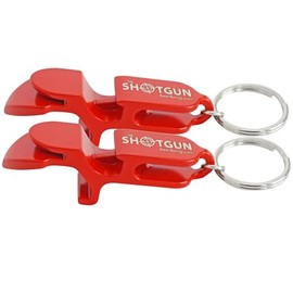 Metal Shotgun Keychain Can Opener Red - Shotgun Tool - beer bong shotgunning tool - Great for parties, party favors, drinking games, gift