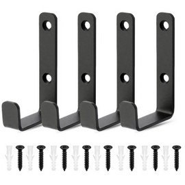 HEZUNHZ 4Pcs Garage Storage Hooks Heavy Duty Wall Hooks Wall Mounted Hooks for Hanging Tools, Garage, Coat, Black