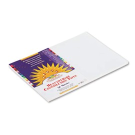 SunWorks 9207 Construction Paper, 58 lbs, 12 x 18, White, 50 Sheets/Pack
