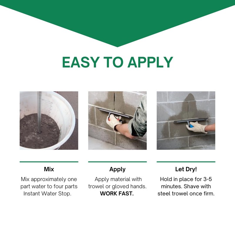 Akona Instant Water Stop for Concrete & Masonry - Stop