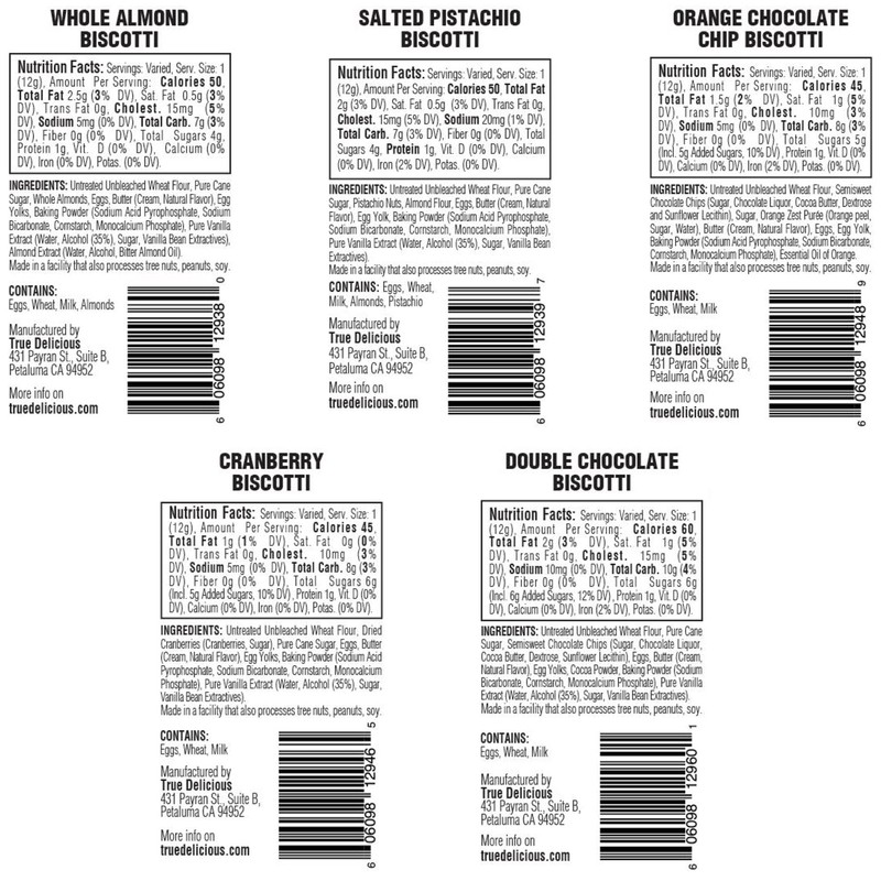 True Delicious Italian BISCOTTI COLLECTION 6-Pack, Artisanal Cookies, Assorted Flavors…