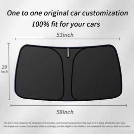 for Highlander L LE XLE Limited Platinum 2020-2024 2025 Sun Shade Windshield, Custom Fit Foldable Front Window Sunshade Sun Visor 400D Retractable Protector Car Accessories, Block UV Rays