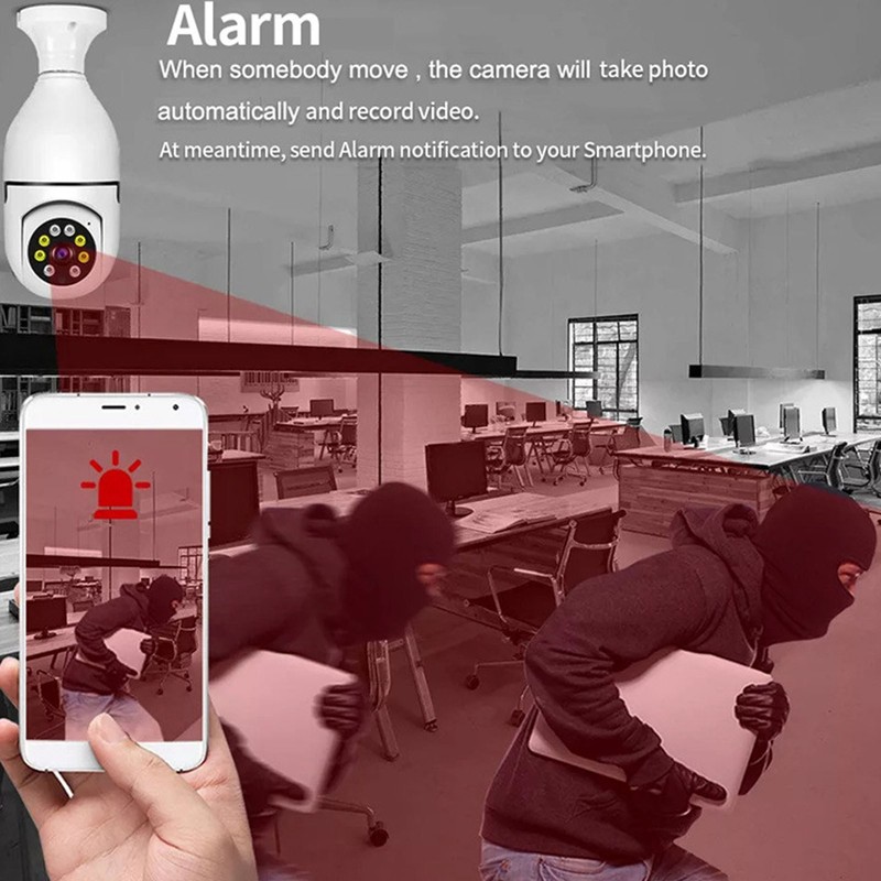 Bulb Security Camera 1080P Wireless 360 Degree Panoramic Intelligent HD