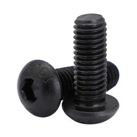 5/16-18 x 1" Button Head Socket Cap Screws, Alloy Steel Grade 10.9 Black Oxide, Allen Hex Drive, UNC Coarse Thread Fully Threaded, 12 PCS