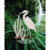 Egret & Cattails Right Oval Etched Window Decal Vinyl Glass