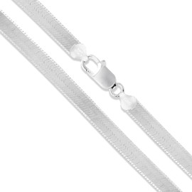Sterling Silver Flexible Herringbone Bracelet 3.5mm Solid 925 Italian Chain 8"