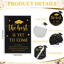 Sayglossy 12 Set Bulk Graduation Gifts for Student from Teacher , 2026 Graduation Party Favors with Metal Ballpoint Pens, Mini Inspirational Notebooks, Black and Gold End of Year Grad Gifts Supplies