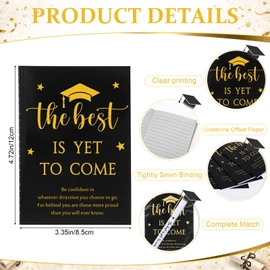 Sayglossy 12 Set Bulk Graduation Gifts for Student from Teacher , 2026 Graduation Party Favors with Metal Ballpoint Pens, Mini Inspirational Notebooks, Black and Gold End of Year Grad Gifts Supplies