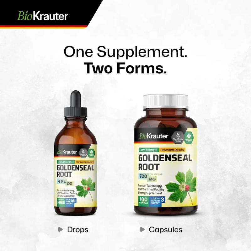 Bio Krauter Tinctura Goldenseal 4 Fl Oz Limpieza Pulmonar