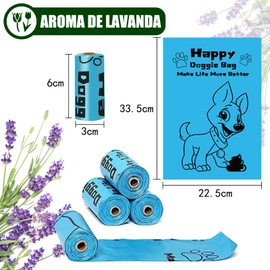 (270 bolsas) Bolsas de basura biodegradables，Bolsas higiénicas para perros,Bolsa de basura con aroma a lavanda，Bolsa de higiene para perros biodegradable a prueba de fugas