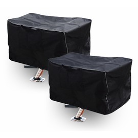 Boat Grill Cover(2 pack),600D Marine Grill Cover, for The Magma Newport, Cabo and ChefsMate Grill and Portable Grill,Waterproof Coating, Fade Resistant, Windproof(Black)