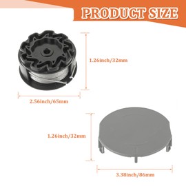 JAMHER F016800570 Rasentrimmer Fadenspule mit BOSCH UniversalGrassCut 18 18-26 18-260, Austauschbar mit F016800570 Ersatzspule(6 Fadenspulen, 2 Trimmerabdeckung)