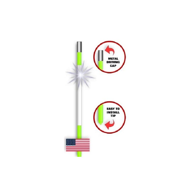 Driveway Snow Poles Reflective Orange Markers 60" Multiple Quantities (12,