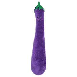 ZippyPaws Jigglerz - Zippy Paws Dog Toy for Large and Small Dogs, Squeaky Plush Tug Toy with No Stuffing, Squeaky Veggie Themed Interactive Dog Toys with Crinkle Head and Tail, Eggplant