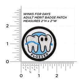 Winks For Days Adulting Merit Badge Embroidered Iron-On Patch (Flossed)