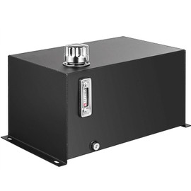 VEVOR Hydraulic Fluid Tank 10 Gal Fuel Tank Heavy Duty Hydraulic Steel Tank Reservoir, Gasoline Transfer Tanks, Hydraulic Reservoir with Strainer Tank Gauge Filter Breather Cap for Tractors & Trucks