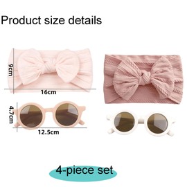 2 Pcs Baby Headband, Baby Hair Bows, Newborn Headbands, Toddler Hair Accessories, 2 Pairs of Glasses,Soft for Newborn Baby Toddlers