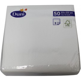 Duni Napkins 3-Ply Tissue Plain White 33 x 33 cm Pack of 50
