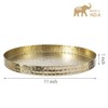 MyGift 11 Inch Deluxe Hammered Brass Round Decorative Tray -