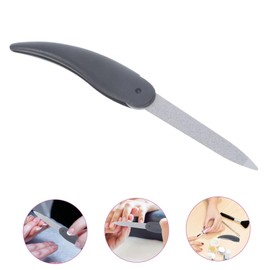 WOONEKY 6Pcs Double-Sided Stainless Steel Nail Files Foldable Ox Horn Nail Buffing Tools for Women for Travel and Manicure