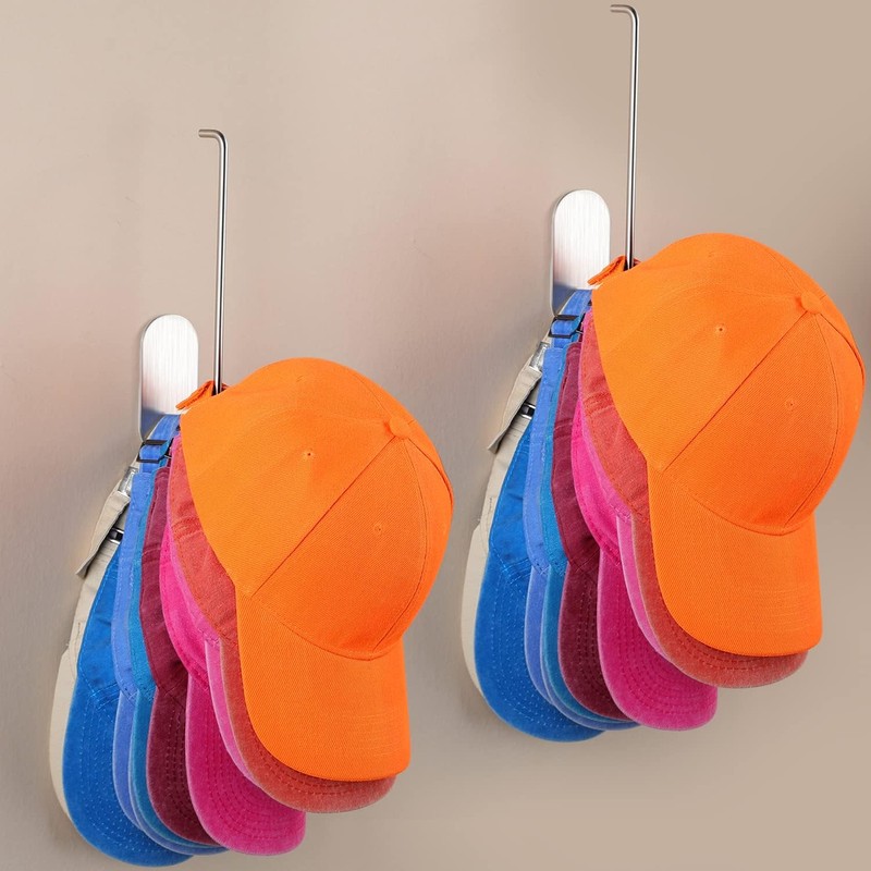 Hat Rack for Baseball Caps - 2 Pieces Adhesive Hat