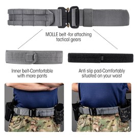 VISMIX Tactical Belt, Quick Release 1.75" MOLLE Battle Belt with Inner Belt and Anti-Slip Pad- Heavy Duty Battle Belts