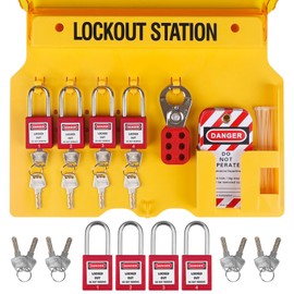 BULANGDI Lockout Tagout Kits,Electrical Security 27Pack Lock Kit,Lockout Station With Loto Devices Locks,Keyed Padlock Hasp,Zip Ties Lockout Tagout Safety Tools For Industrial,Electric Power,Machinery