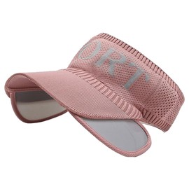 White Fang CA899 Mesh Visor Cap, English Letter Hat, Outdoors, Climbing, Walking, Fishing, Women's, Men's,, Pink