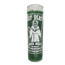 Generic Santa Muerte Green 7 Day Ritual Glass Candle