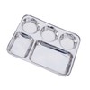 Stainless Steel Rectangle/Square 5 Section Compartment Lunch Plate Round and