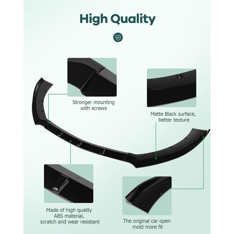 SCITOO Plastic Front Lip Spoiler Fits for 2015-2017 for Ford