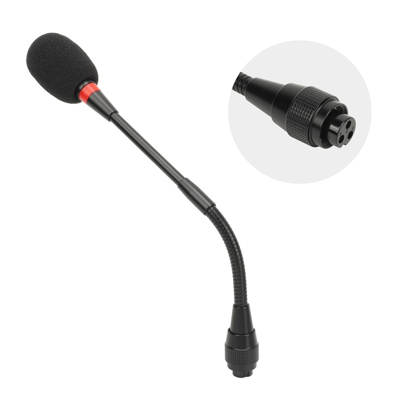 9.8in Professional Gooseneck Microphone Flexible Desktop Gooseneck Condenser Microphone for