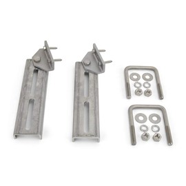 Sturdy Built (2) 10 inch Aluminum and Stainless Steel Boat Trailer Swivel Top Bunk Bracket Kit for 3x3 Boat Trailer Crossmember