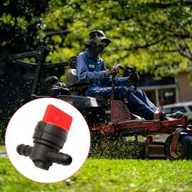 Vanyibro 1/4" Inline Fuel Cut Off Valve with Clamps,Straight Gas Valve for Lawn Mower Engine Parts