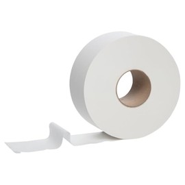 AVG- Jumbo JRT Bath Tissue 2- Ply White Tissue Paper for Dispenser- 12 Rolls per Pack