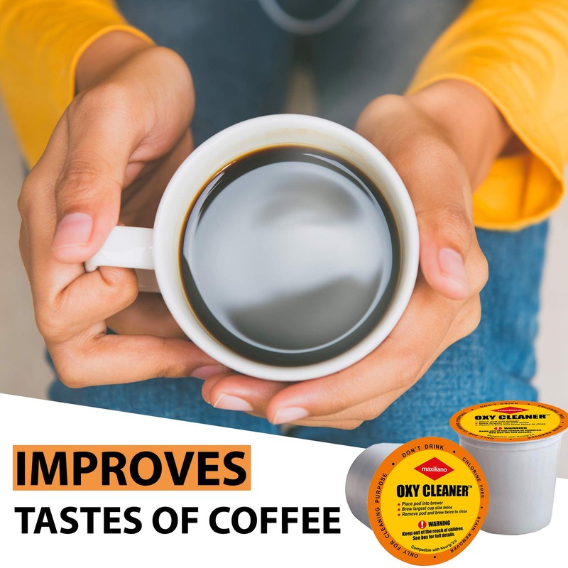 Maxiliano Cleaning Pods Compatible with K-Cup 2.0 Keurig, Stain Remover,