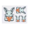 Azeeda 4 x 'Pastellfarbenes süßes Häschen' Temporäre Tattoos - Wasserfest,