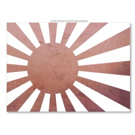 OwnTheAvenue Japan Japanese Rising Sun Vintage Style Flag Vinyl Sticker Decal 3.5"