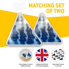 2 x Triangle Stickers 10 cm - Chess Set Board Game Retro Fun Decals for Laptops,Tablets,Luggage,Scrap Booking,Fridges #12954