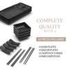 GOLIBER 16 Piece Japanese Style Sushi Plate Set - Includes