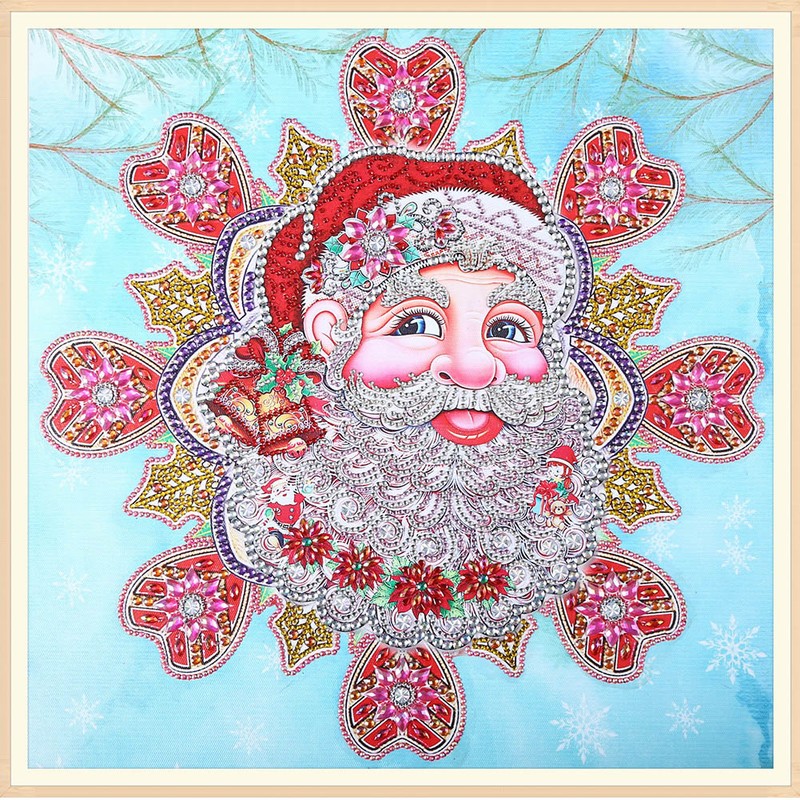 Children Handmade Santa Clause Pattern DIY Stereo Feeling Rhinestone Diamond