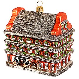Pinnacle Peak Trading Company New Orleans House Polish Glass Christmas Tree Ornament Travel Decoration